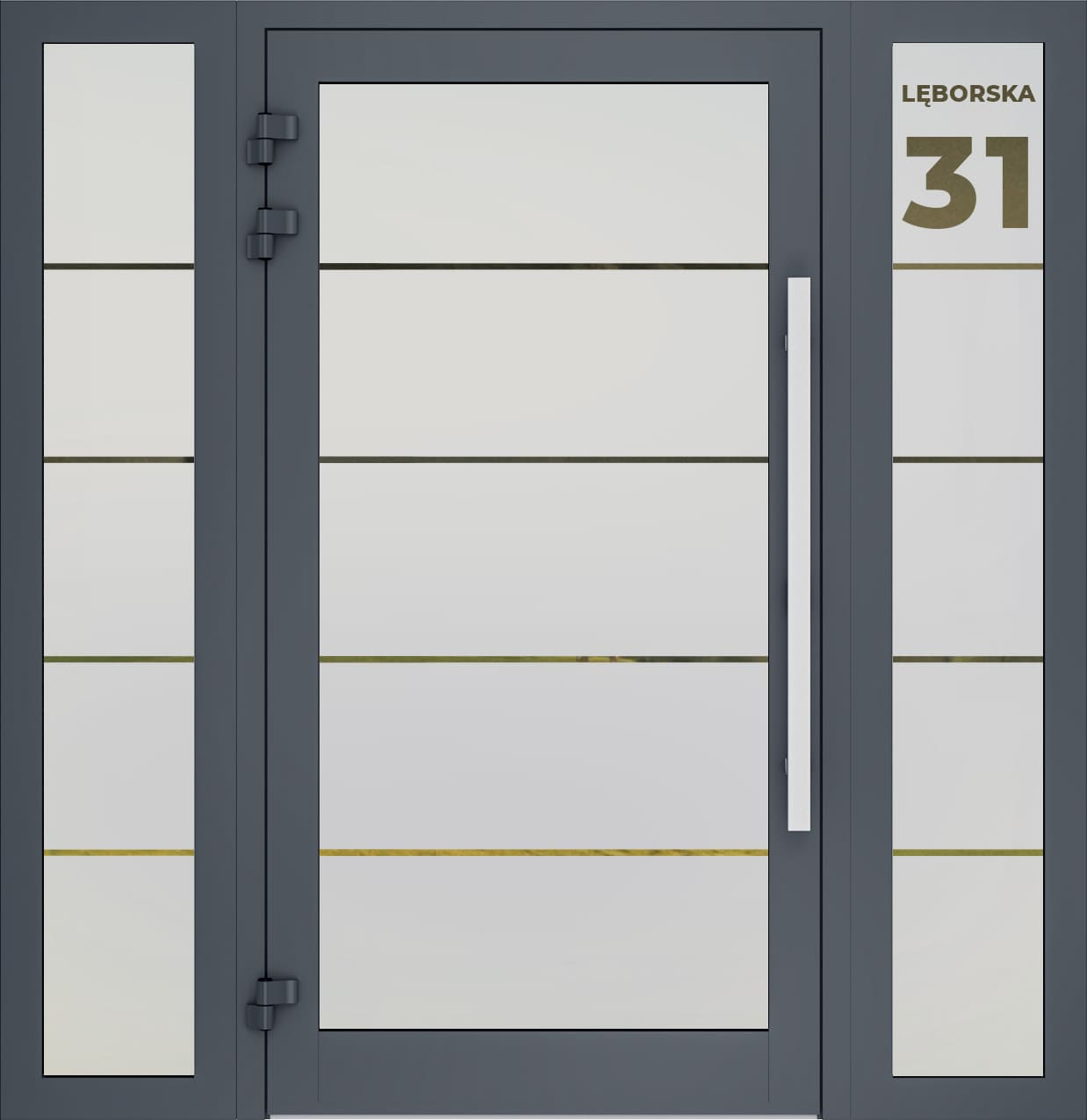 Porte d'entrés vitrés sablée 01