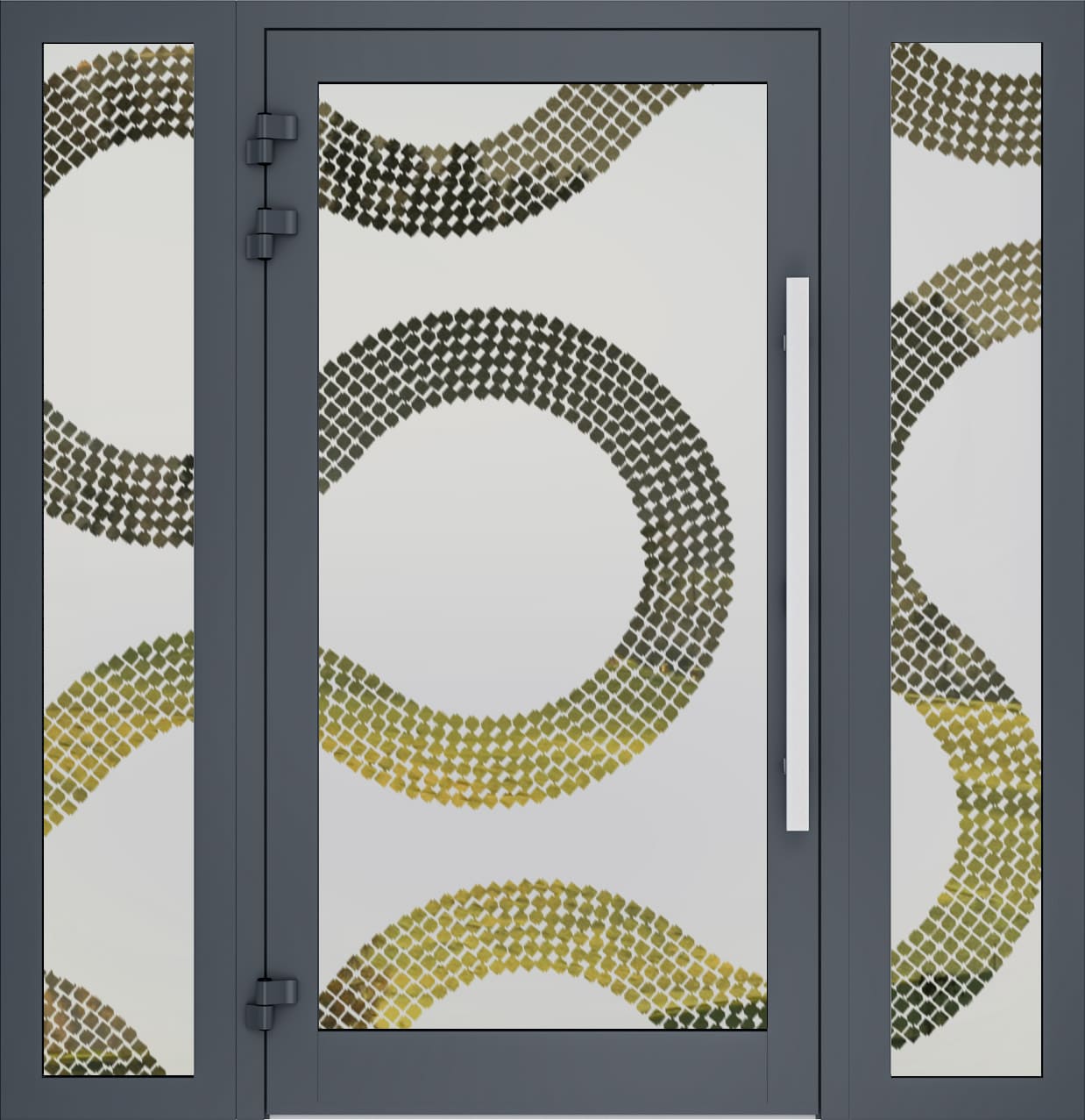 Porte d'entrés vitrés sablée 03