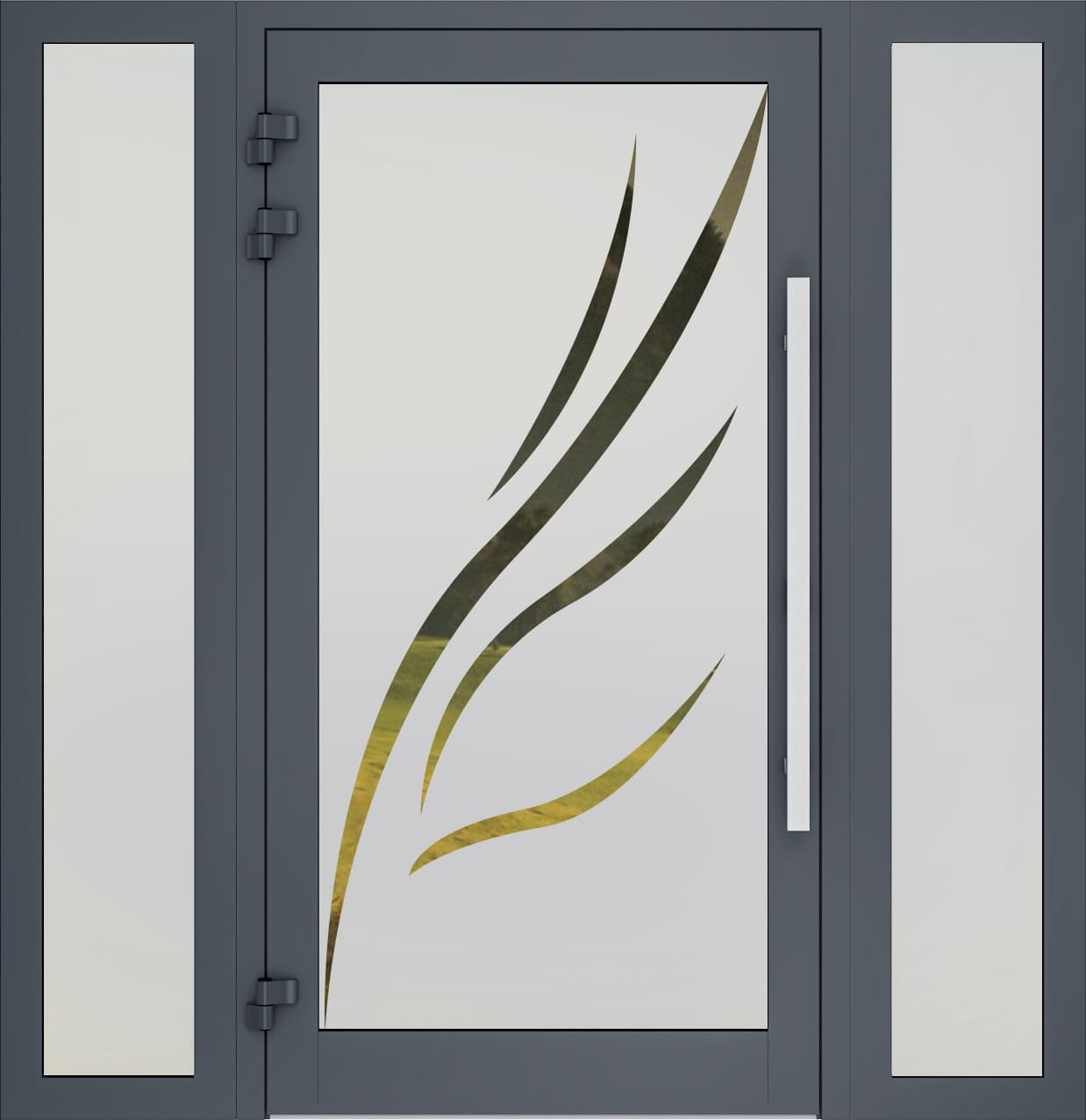 Porte d'entrés vitrés sablée 05