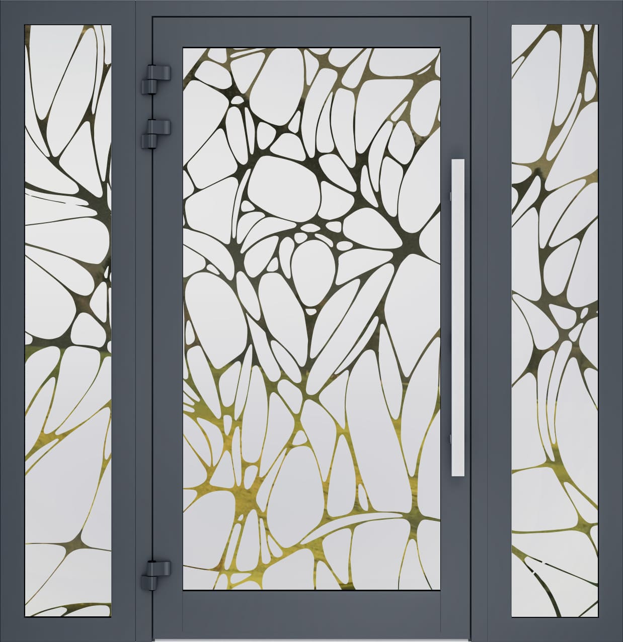 Porte d'entrés vitrés sablée 08